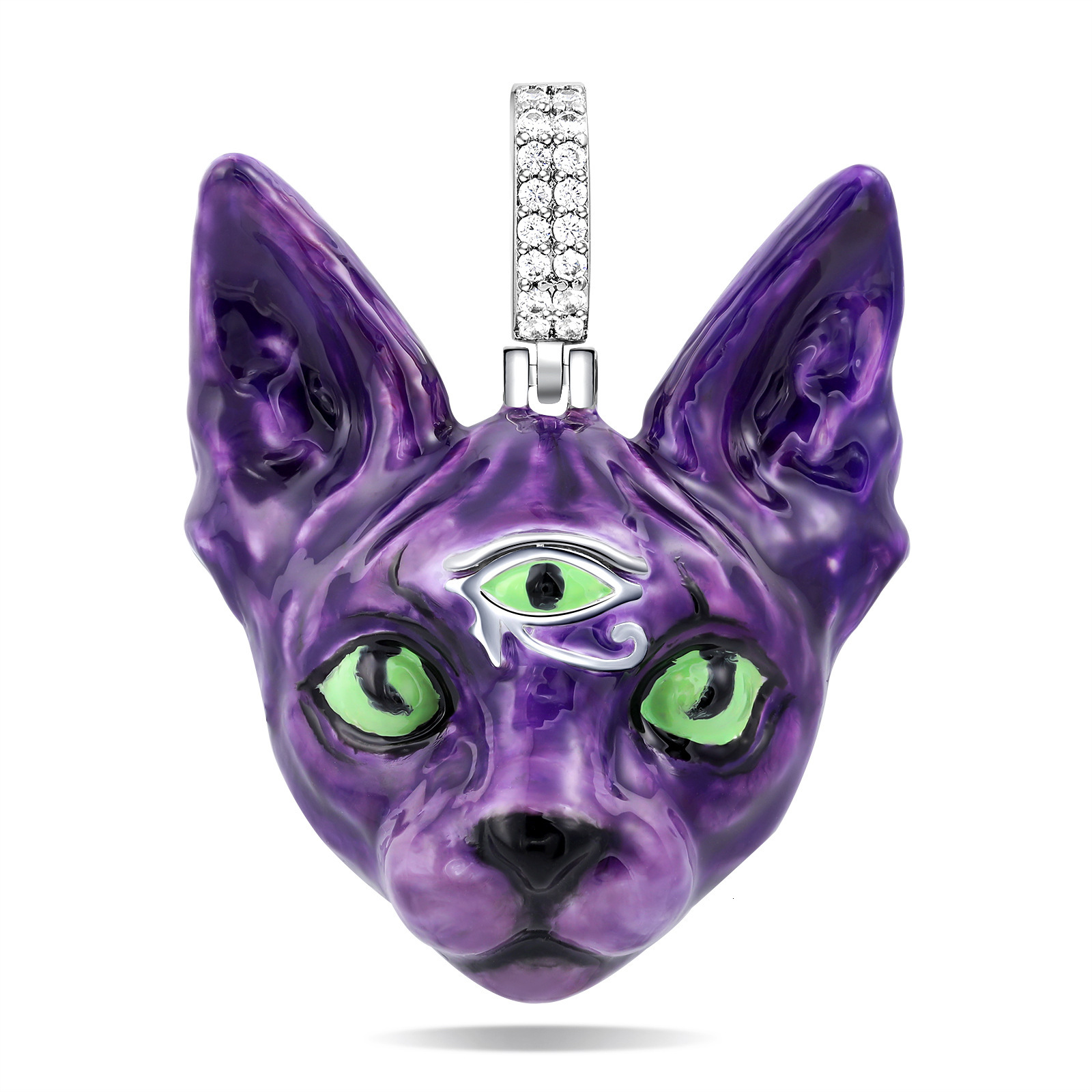 Luxury Moissanite Hip Hop Dog Head Punk Enamel Pendant Men's Niche Light Luxury Premium Statement Necklace druzy jewelry