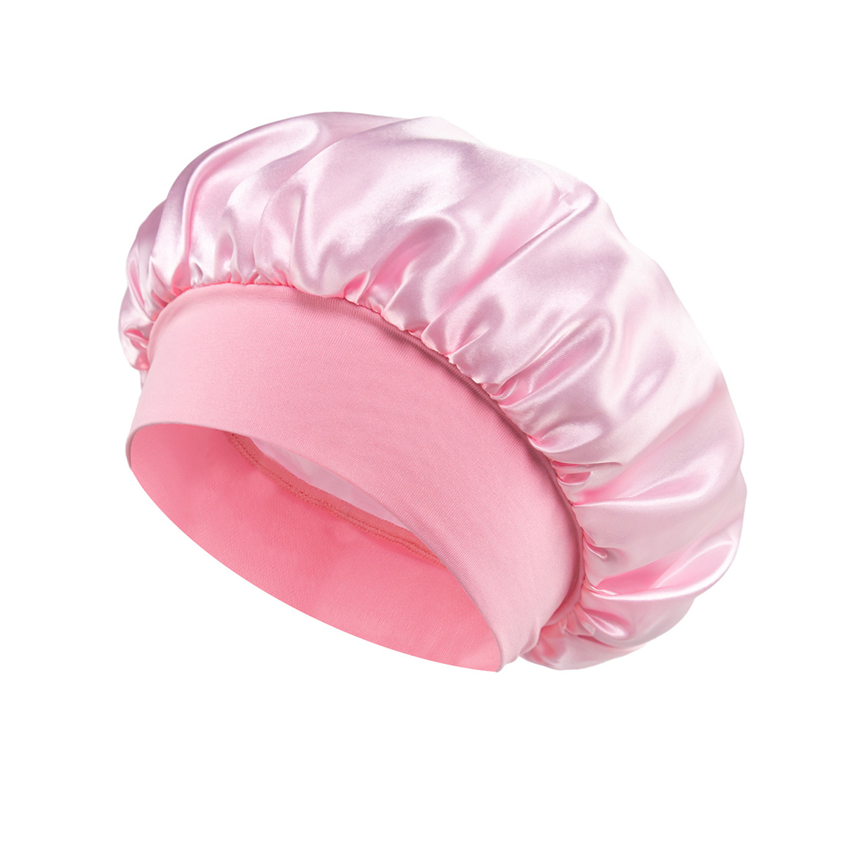 Sleep Shower Cap Hair Wrap Nightcap Silky Bonnet Hair Wrap Salon Tool Satin Wide BrimSoft Silk Satin Lined Bonnet Large Satin Hair Bonnet Household Co