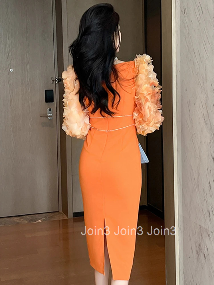 New Fashion Spring Autumn Formal Long Dress Women Clothing Elegant Luxury Chic O-Neck Skinny Midi Party Prom Mujer Robe Vestidos