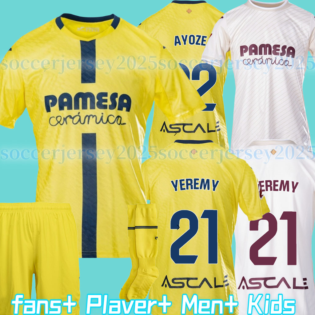 25 26 Villarreal CF S.CAZORLA Soccer Jerseys 2025 2026 DIA GERARO CHUKWUEZE camiseta Parejo PACO ALCACER MOI GOMEZ men kids Kits socks set 2005 06 retro Football Shirt