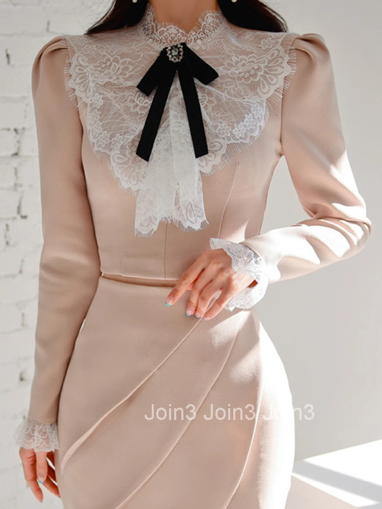 New Spring Autumn 2 Piece Outfit Elegant Women Chic Vintage Short Cropped Tops Shirt Blouse High Waist Mini Skirt Mujer Slim Set