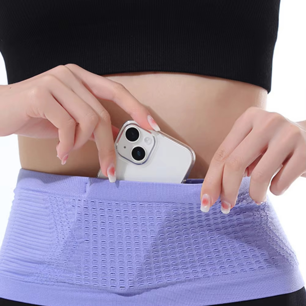 Travel Waist Packs Pouch Bag Multifunctional Knit Breathable Concealed Waist Bag Slim Thin Waist Pack With Hanging Hook Lightweight Packet For Riding 