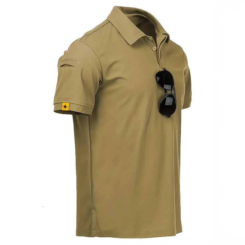 Mens Summer Polo Shirt Short Sleeve Moisture Wicking Golf Running Sports Short Sleeve Collared Shirt Tennis T-Shirt Top 250618