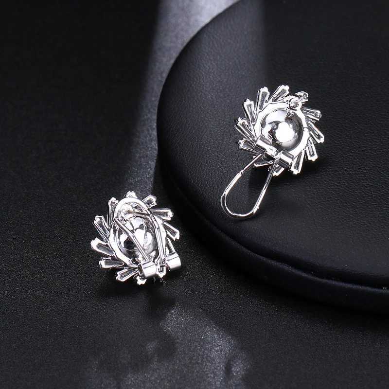 EMMAYA Luxury Annular Crystal White Zircon Stud Earrings Simple Pearl Earrings For Women Girls Gift Party XJ250623