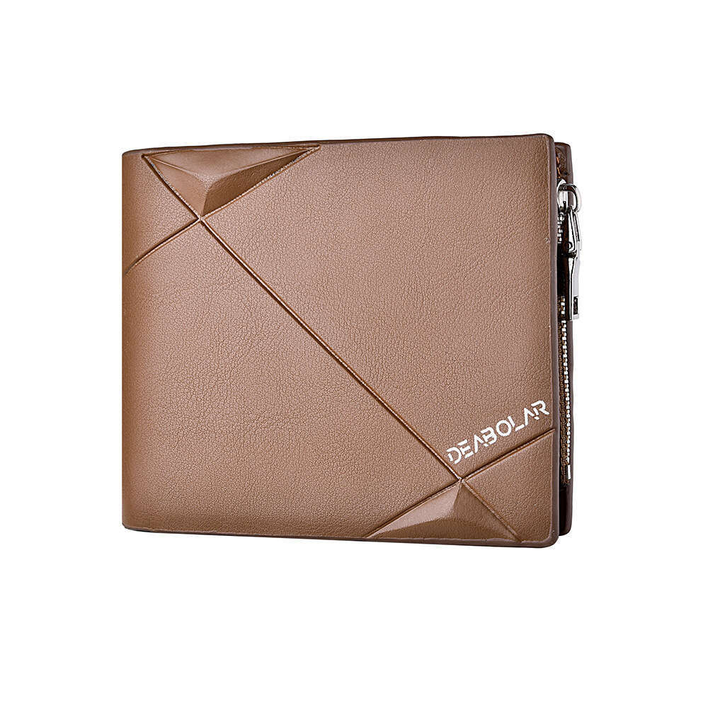 Men's Short Horizontal Style Personality PU Leather Fashion Wallet Business Zipper 70% off Multiple Slots Coin Purse Card Holder