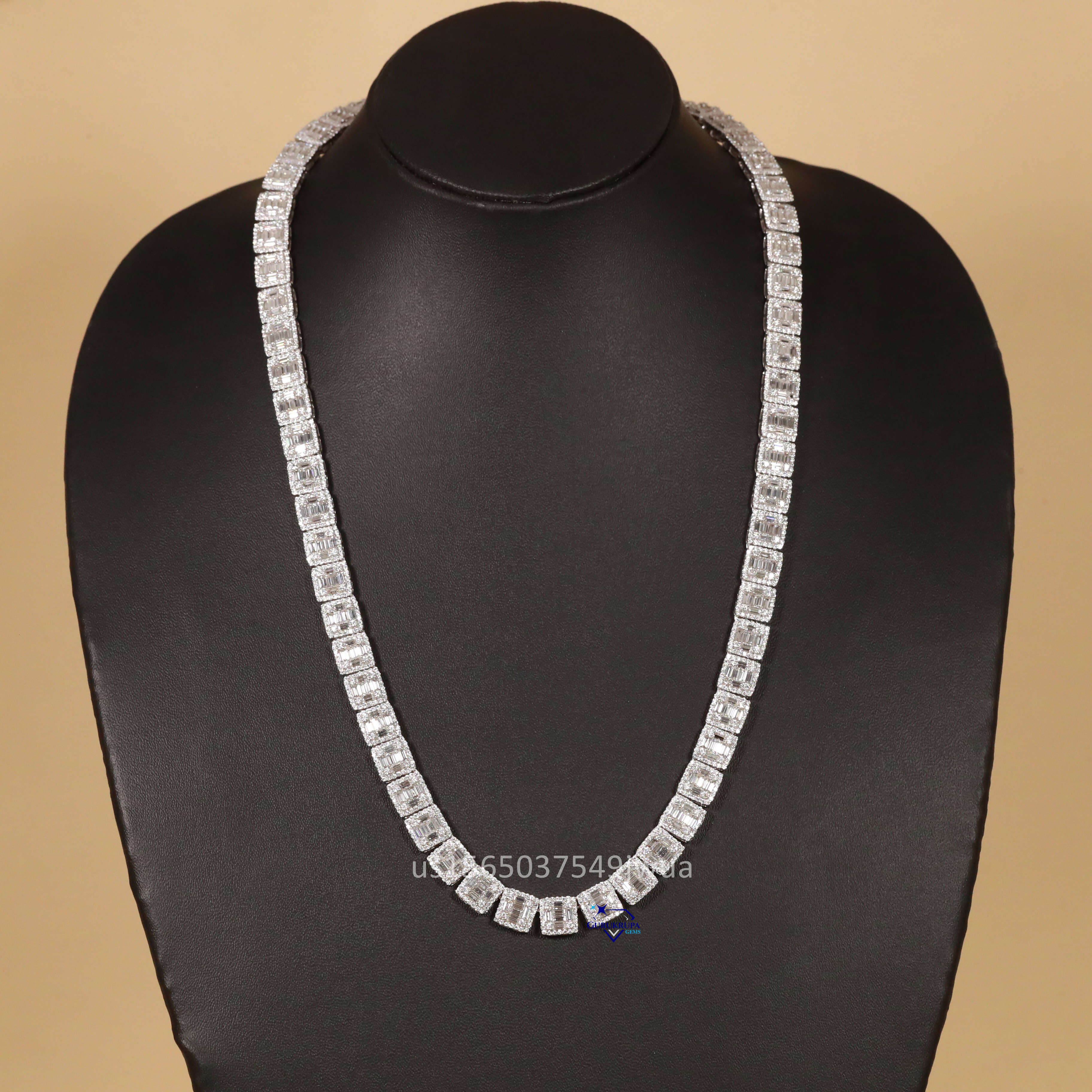 Take a Look in This Uniquely Design 925 Sterling Silver Moissanite Vvs Clarity Diamond Neck Wear Chain with Vvs Clarity Diamonds