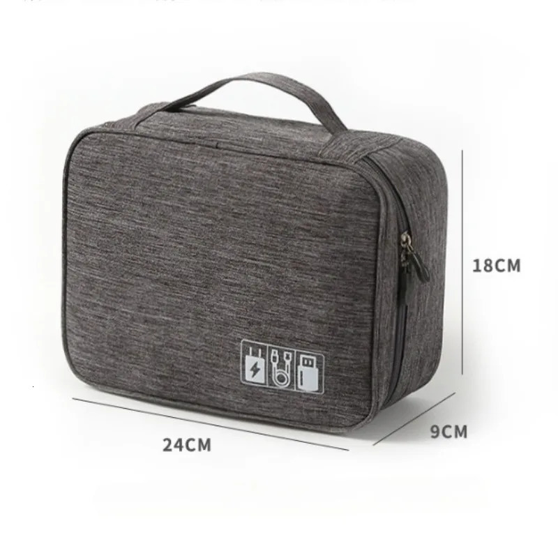 Electronic Accessory Bag Portable Travel Cable Organizer Waterproof Double Layer Phone Charger Flash Drive 250612