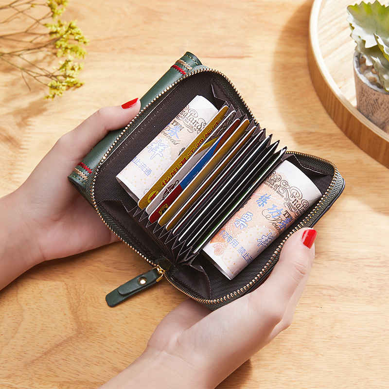 Free Shipping 2025 New Designer Bag New Embroidered Multi-card Slot Accordion Card Holder Zipper Short Women's Wallet