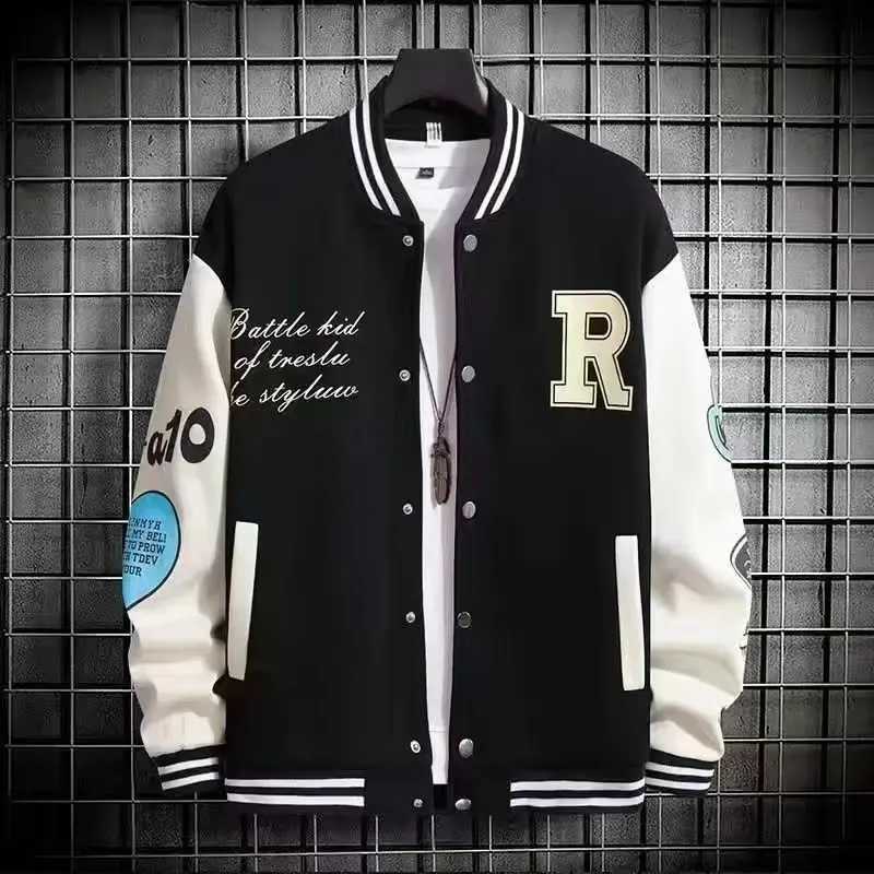 Mens Baseball Jacket Streetwear 2025 Hip Hop Vintage Letter Embroidery Patchwork Bomber Jacket Cotton Y2k College Coats Outerwear W250623