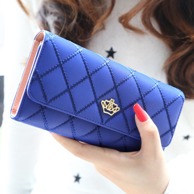 Free Shipping 2025 New Designer Bag New Women's Wallet Long Multi-functional Quilted Crown Embroidery Wallet For Women Large Capacity Phone Bag