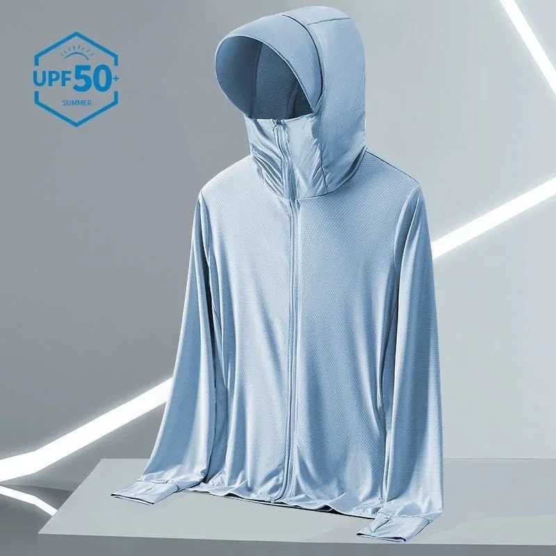 Mens Summer Ice Silk Sunscreen Clothes Ultrathin Outdoor Fishing Sun Protection Vest Wholesale Casual Thin Skin Coats W250623