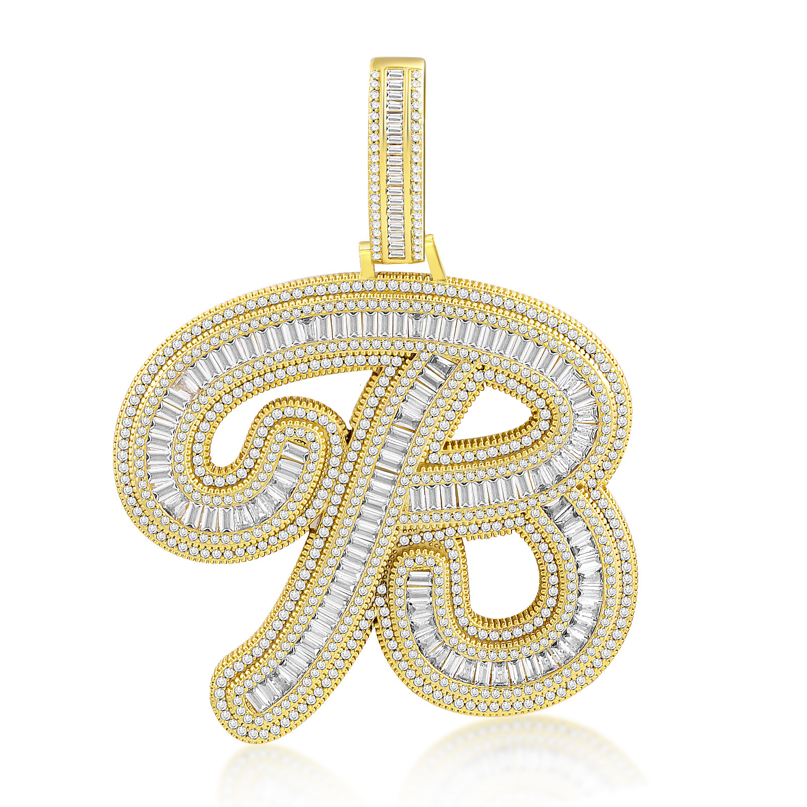 Luxury Moissanite Diamond Inlaid Hip Hop Letter Pendant Unisex Niche Premium Statement Necklace Pass the diamond tester
