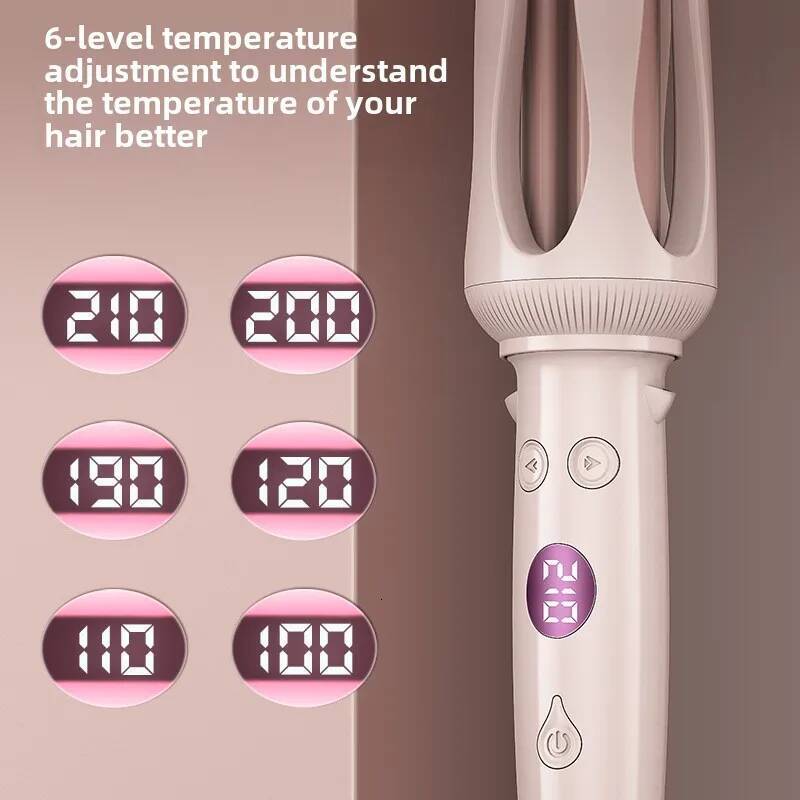 Advanced Iron New Hair Curler with LED Display Anti-Tangle & Auto-Off Protable Curling Wand for Home and Travel Use