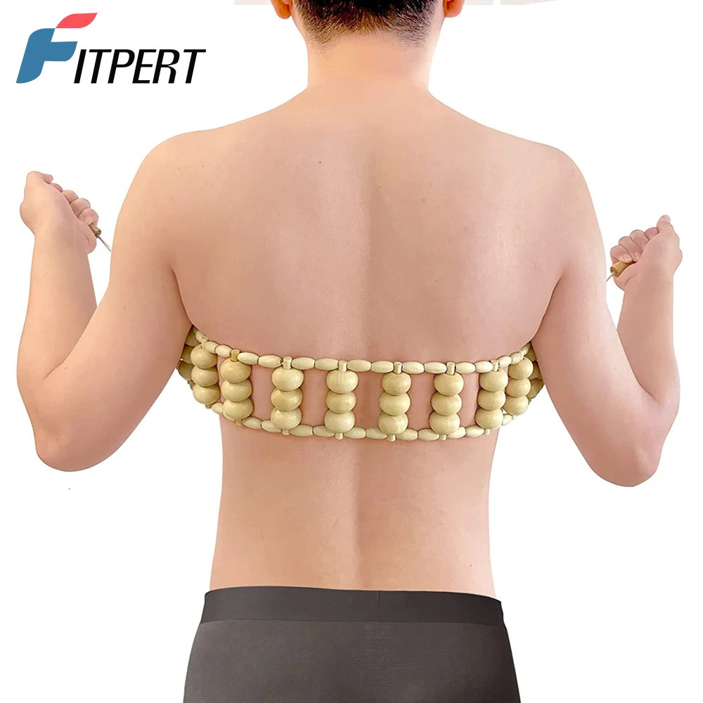 1 PC Wood Massage Roller Wooden Therapy Cellulite Massage Tools Wood Manual Back Massager Roller Rope for Leg Back Pain Relief 250619