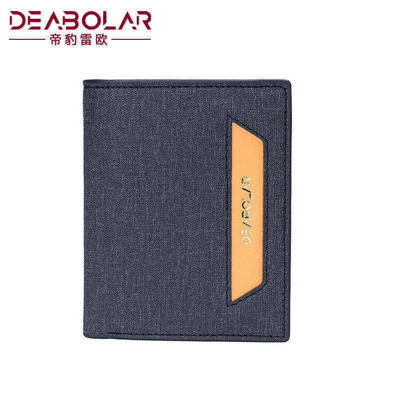 New Men's Korean Style Youth Fashion Short Vertical Student Personality Patchwork Canvas Wallet Card Holder wallet designer mens wallet