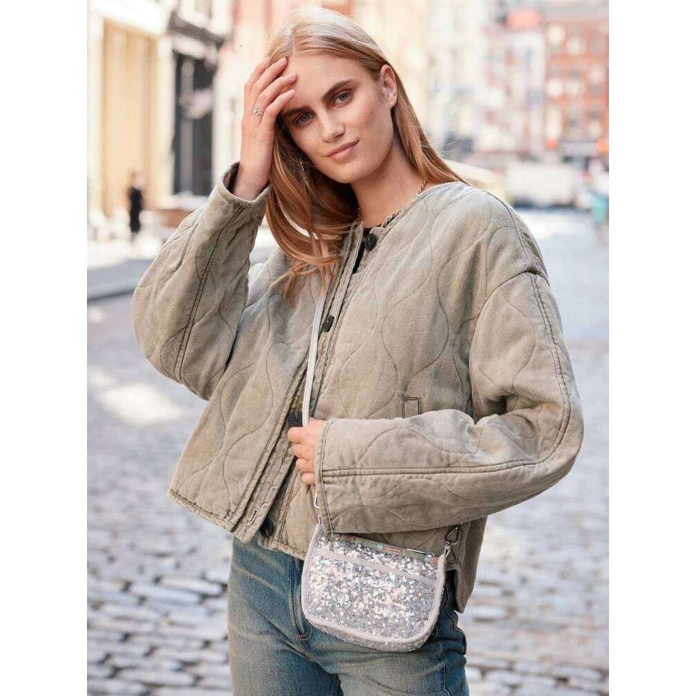 Women's Loose Quilted Jacket Warm O-neck Front Pockets Single Breasted Asymmetric Hem Solid Overcoat Fall Winter New Chic Coat