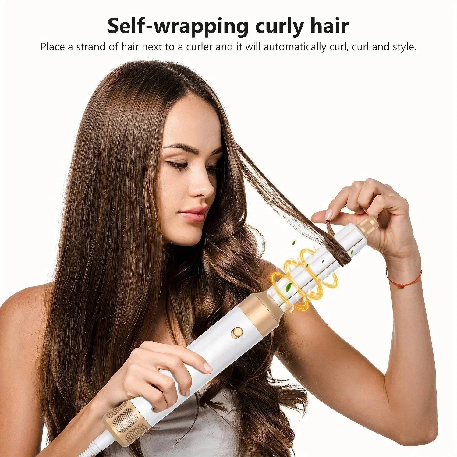 7-in-1 Multi-Function Dryer 1400W Powerful Straightener Brush Hot Comb Set Hair Styler Professional Curling Iron