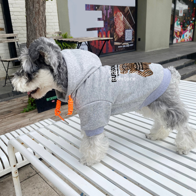 free shipping Designer Clothes ic Little Bear Hoodie Cotton Fall Style Pets Apparel Warm Dog Sweatshirt with Hat Cold Weather Coats for Small Medium D