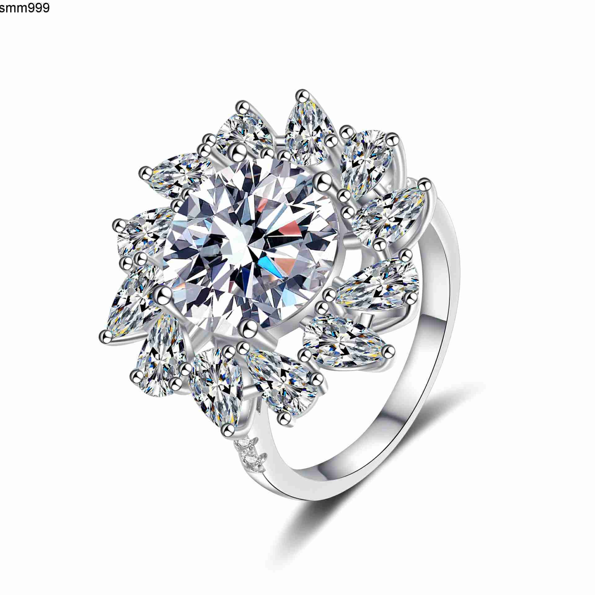 Fine Jewelry Customize OEM ODM Large 5ct Moissanite 925 Sterling Silver Womens Wedding Engagement Moissanite Custom Ring