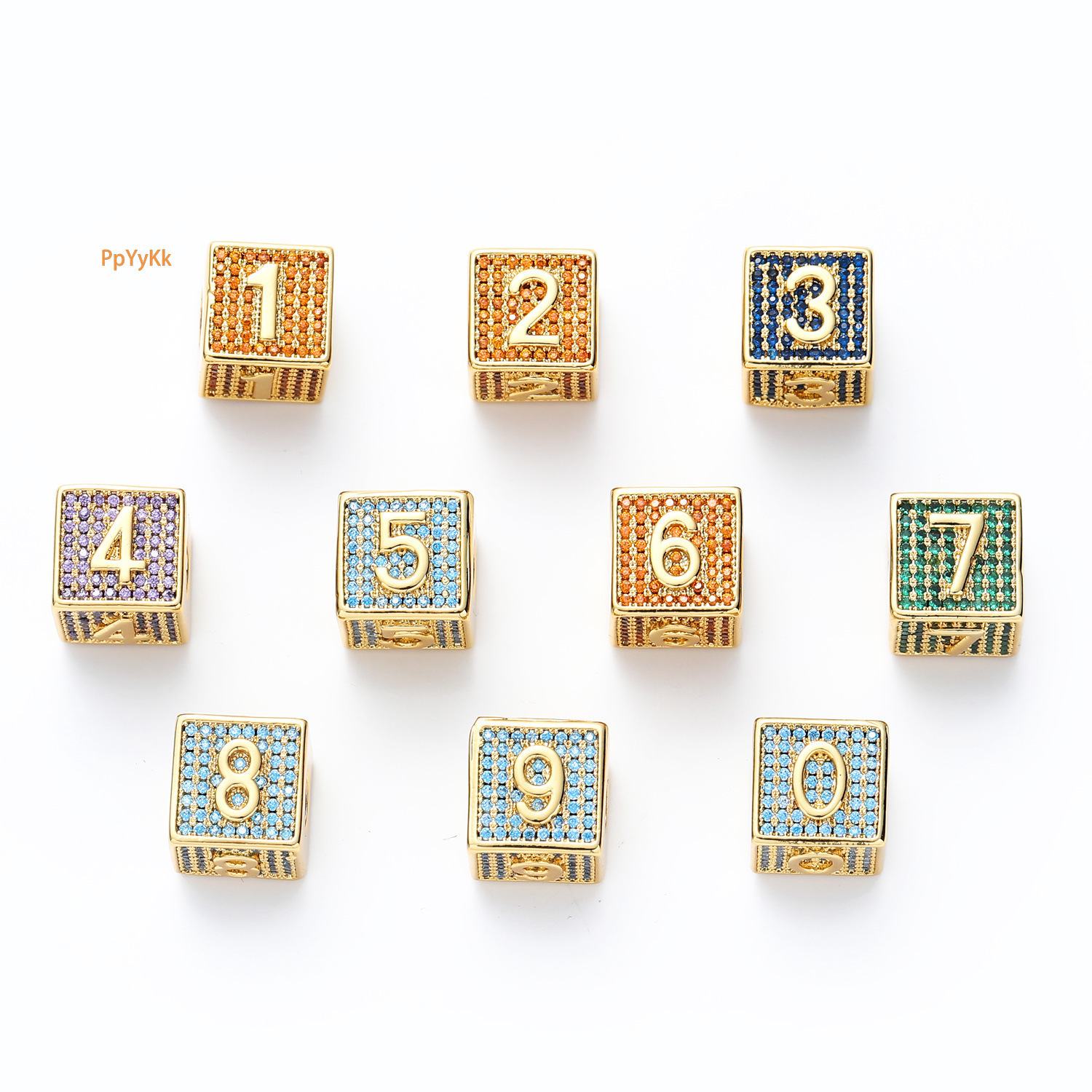 Hip Hop Dice Block Arabic Numerals 0-9 Pendant Iced Out Custom Combinations Trendy Moissanite Jewelry Pass the diamond tester