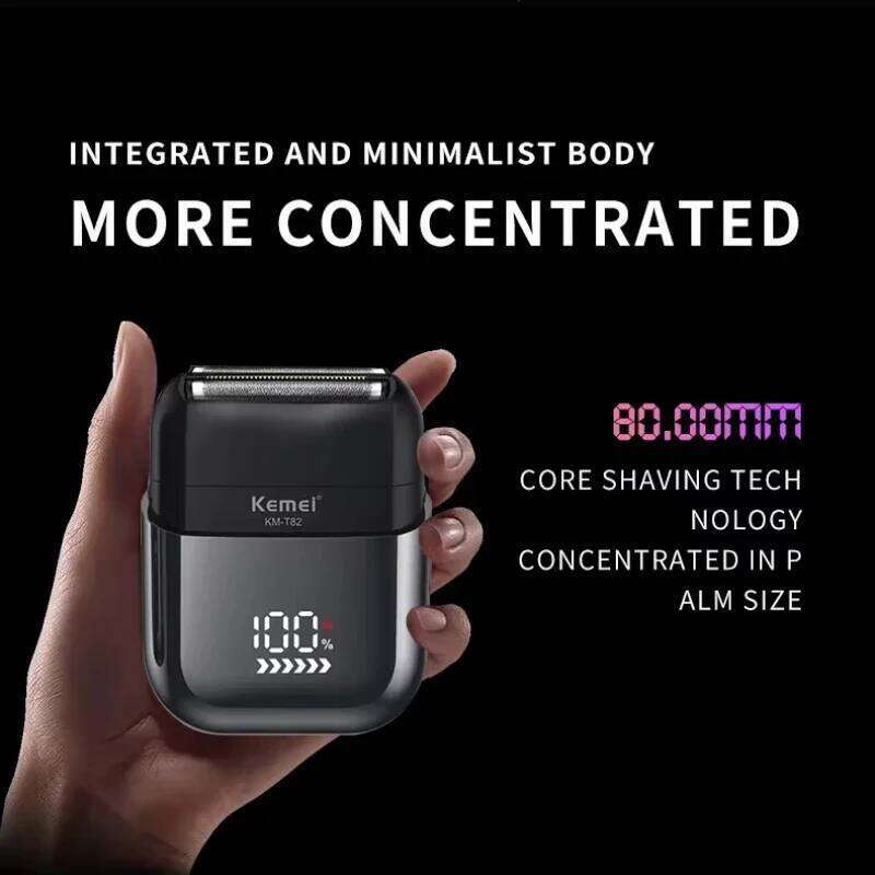 Kemei Km-T82 Usb Reciprocating Shaver Washable Digital Display Professional Electric Portable Travel Beard Trimmer