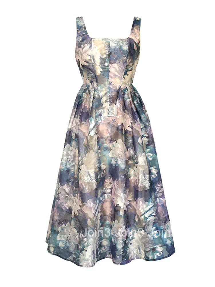 New Summer Elegant Women Evening Dress Mujer Chic Floral Sexy Tank Slim Midi Party Prom Beach Birthday Robe Femme Vestido Fiesta