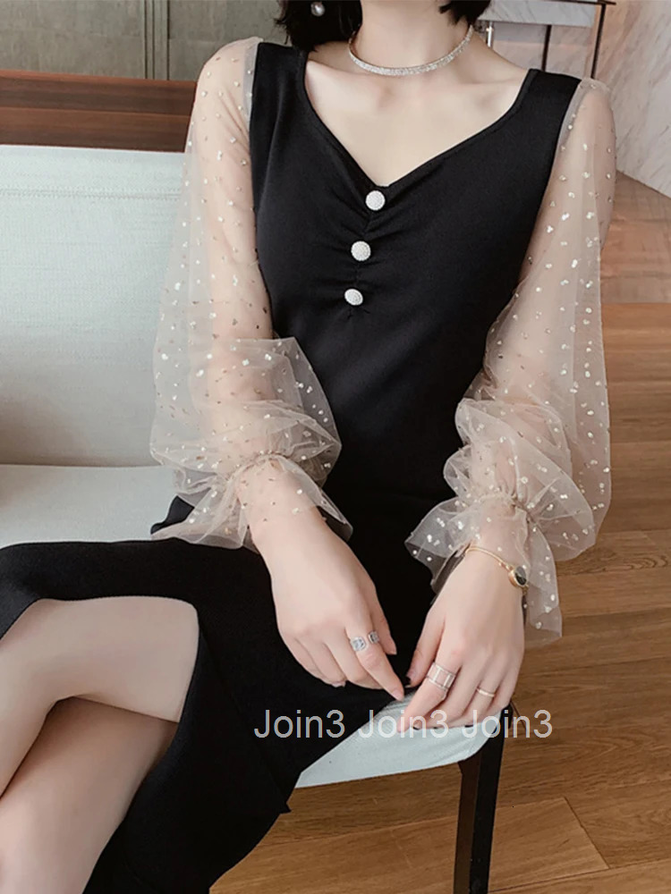 Fashion Women Sweet Temperament Comfortable Patchwork Work Style Dress New Arrival Vintage Elegant Party Slim Pencil Dress