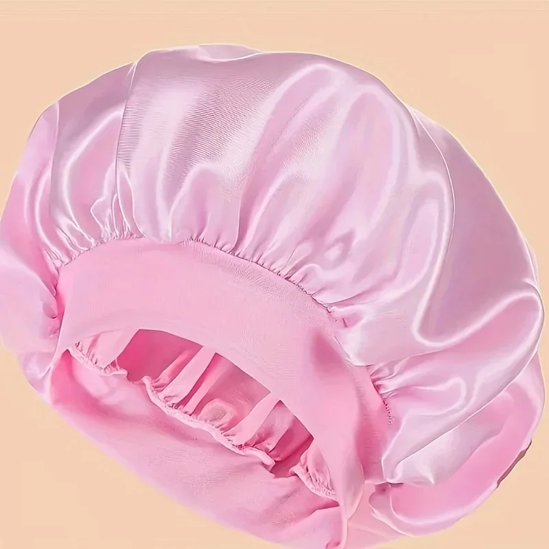 Sleep Cap Hat Solid Silk Bonnet for Sleeping Silk Satin Hair Bonnets Soft Elastic Band Silk Hair Wrap for Women Men Curly Hair Daily Use Elastic Band 