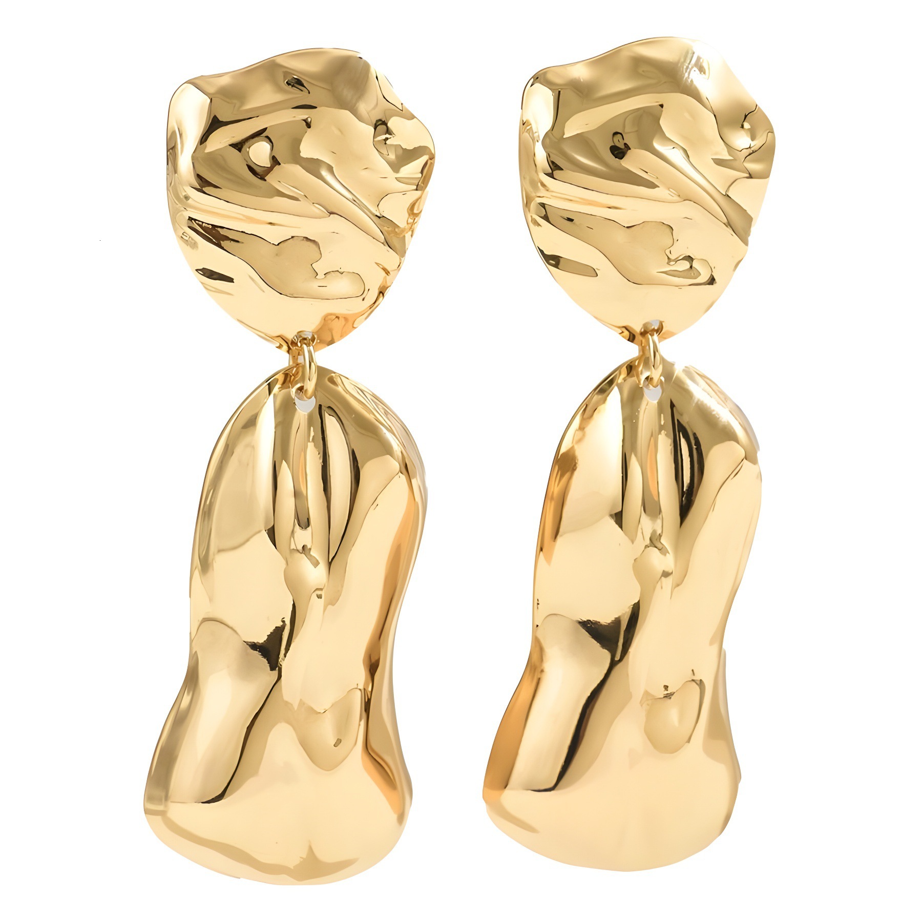 New Fashion Pleated Women's Irregular Metal Design Sense Earrings Jewelry