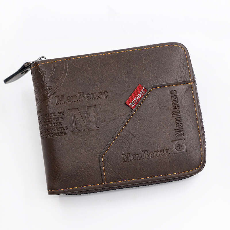 Trendy Zipper Short Style Coin Purse Large Capacity Multi-Card Slot 70% off Men's Wallet