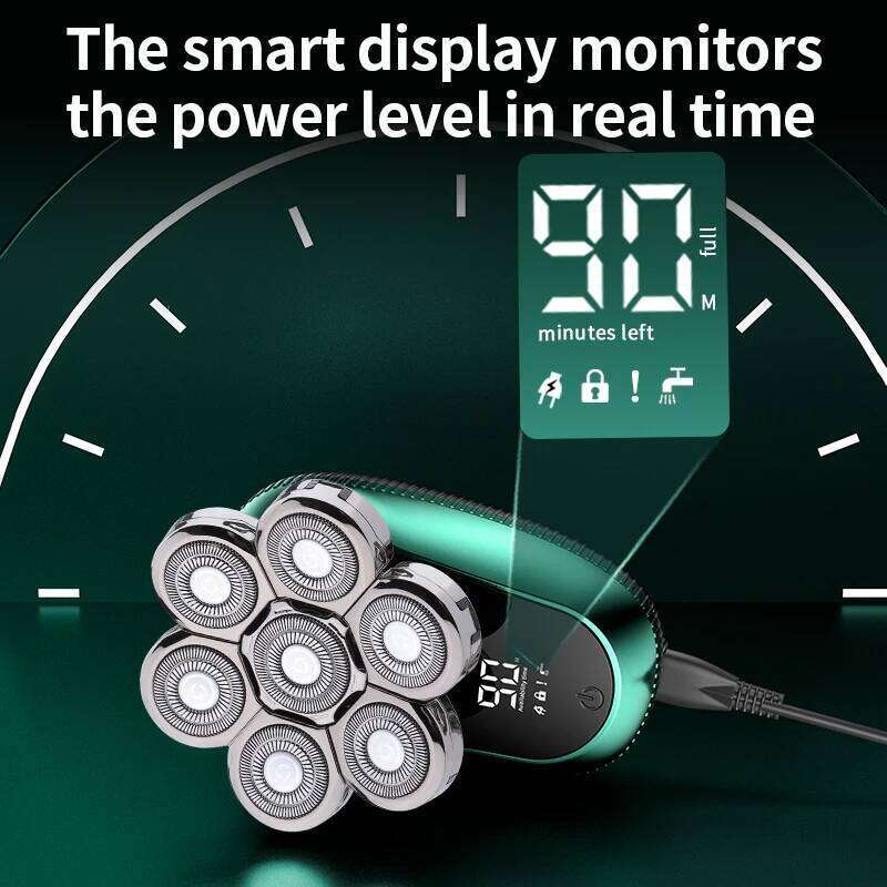 Resuxi Lk-7520 6 In 1 Electric Head Shaver For Bald Men 7D Floating Cutter Beard USB Wireless Charging Trimmer Clipper Shaving