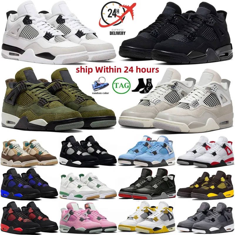 Basketball Shoes 4 Black Cat Sneakers Man Military Thunder White Orchid Bred Reimagined Fear Cool Grey Mens Women Oreo Cool Grey University Pink Blue Olive Red
