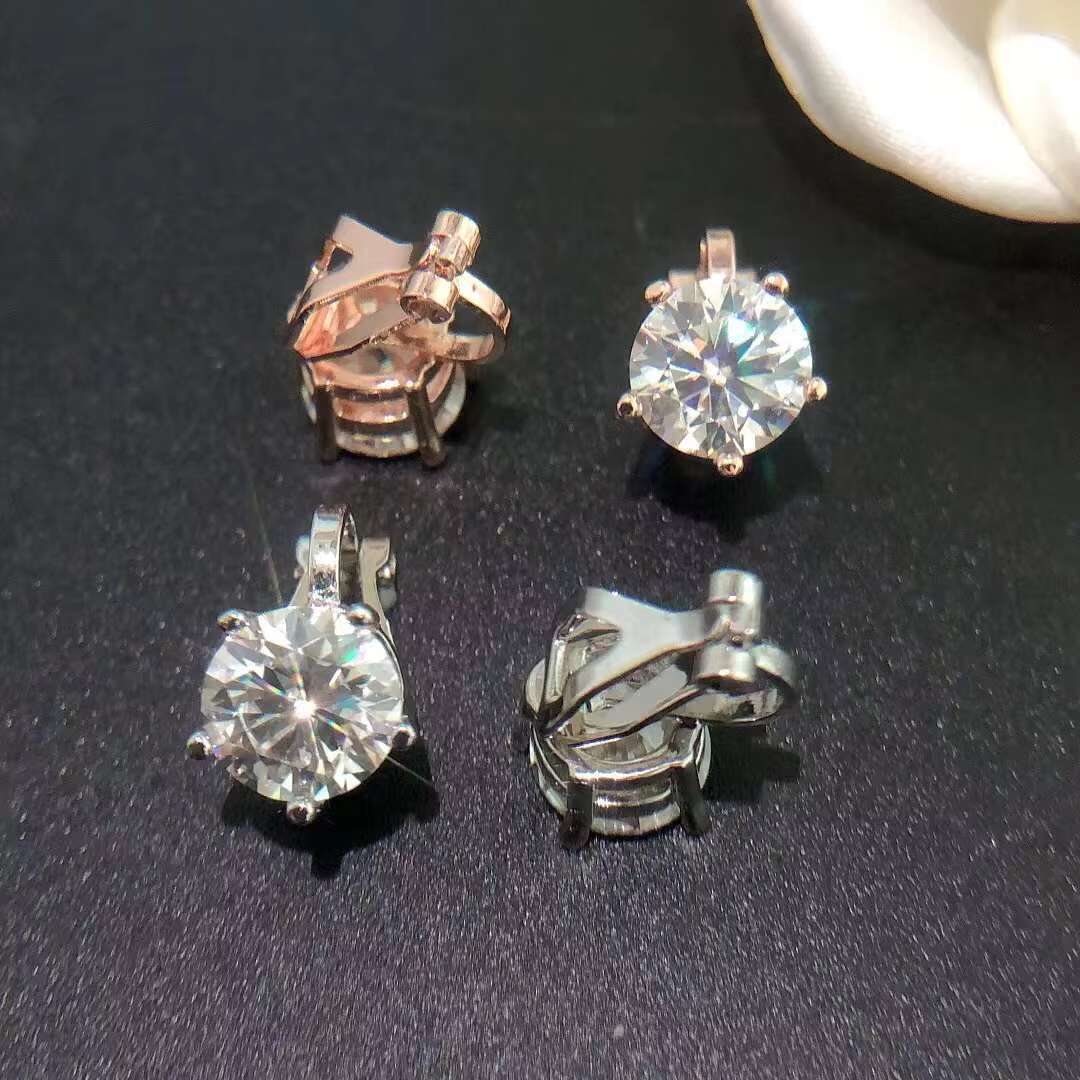New Arrive Clip Earrings for Women Diamond Ear Studs Men High-End Jewelry Pass Tester S925 Silver Moissanite Clip Earrings