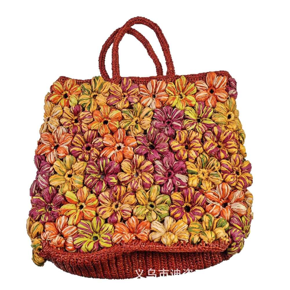 Beach Bag Luxury Straw Bag Straw Tote Spring Color Block Raffia Woven Women S Handbag Ins Vacation Style Beach Casual Travel Straw Bag