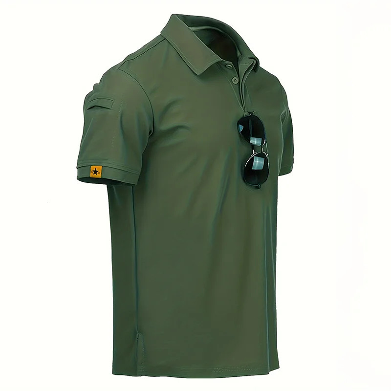 Mens Summer Polo Shirt Short Sleeve Moisture Wicking Golf Running Sports Short Sleeve Collared Shirt Tennis T-Shirt Top 250618