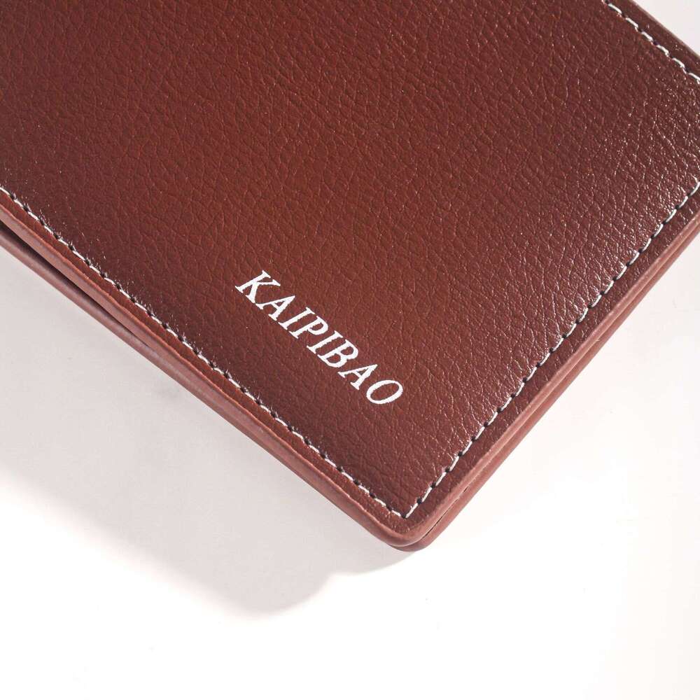 Minimalist Short Men's High-End Ultra-Light Soft Leather Korean Style Lychee Texture Wallet