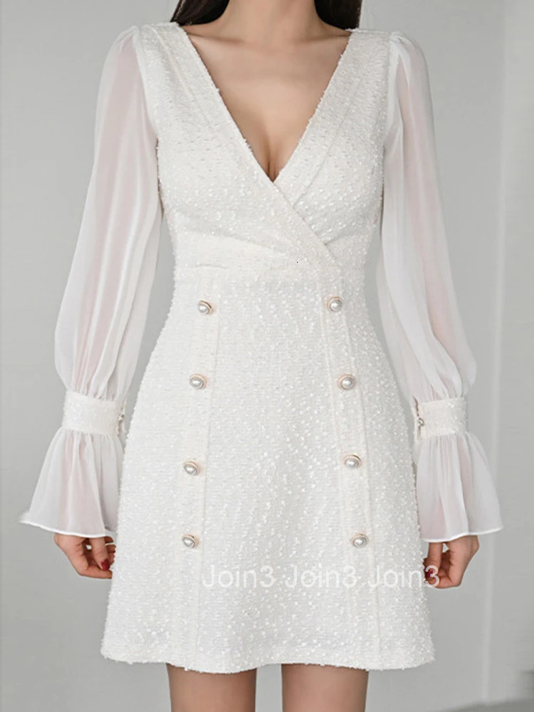 New Spring Autumn Fashion Work Style Formal A-Line Short Dress Women Clothes Elegant Office Solid Sweet Sexy V-Neck Slim Vestido