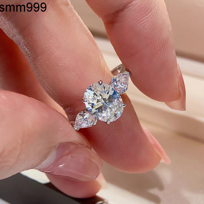 Gra Certified Real 2CT Big Moissanite Diamond Ring for Women Double Heart Zircon 925 Sterling Silver Engagement Luxury Jewelry