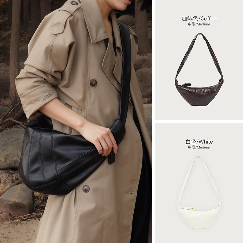 DHAL LE Correct Version Niche Design High-Quality Texture Croissant Crossbody Genuine designer bags Leather Dumpling Bag Women