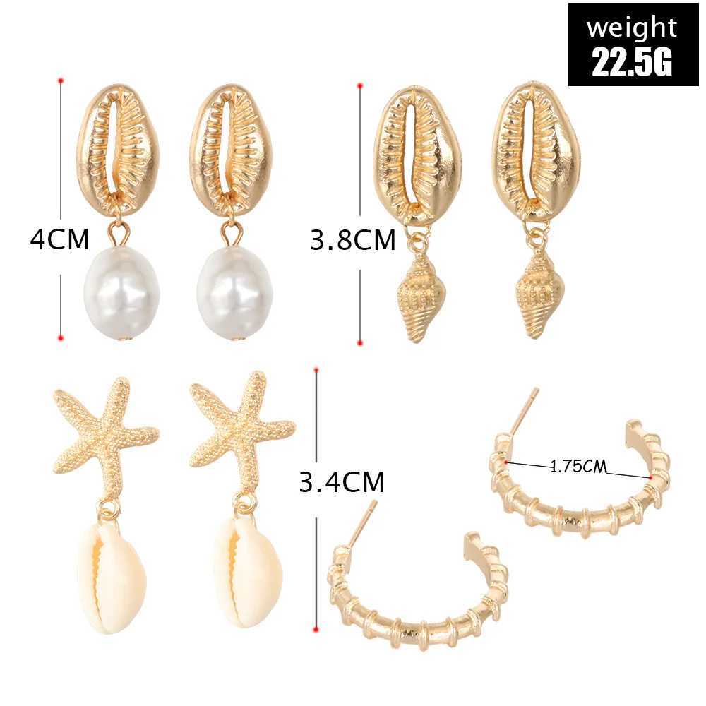 Bohemia Shell Starfish Dangle Earring set For Women Summer Beach Pearl Conch Drop Geometric Earring Girls Fashion JewelryXJ250623