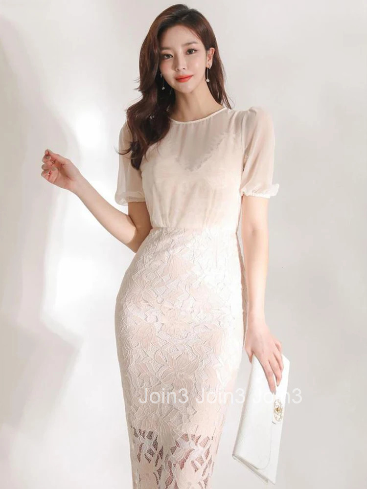 Summer Formal Occasion Dress For Women Elegant Lady Chic Lace Sheer Short Sleeve Wrap Hip Midi Party Prom Mujer Vestidos Street