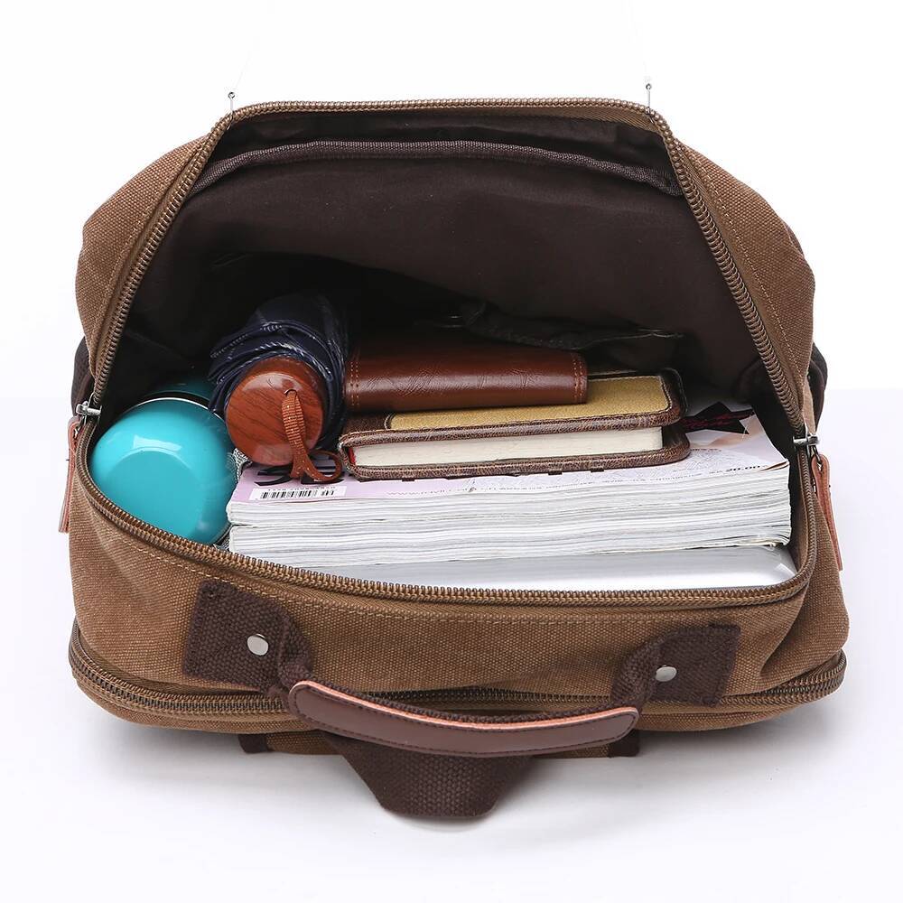 high-quality Vintage Canvas Men Large Capacity Travel Shoulder High Quality Students Bag Male notebook 15 inch Laptop Backpack