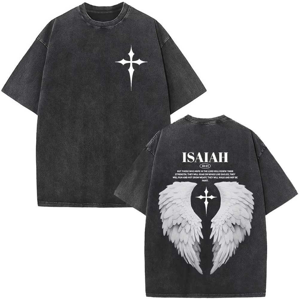 Christian Jesus Faith Over Fear Bible Verse Washed T-shirt Men Women Vintage Oversized Top Harajuku Cotton T-shirt Casual X250623