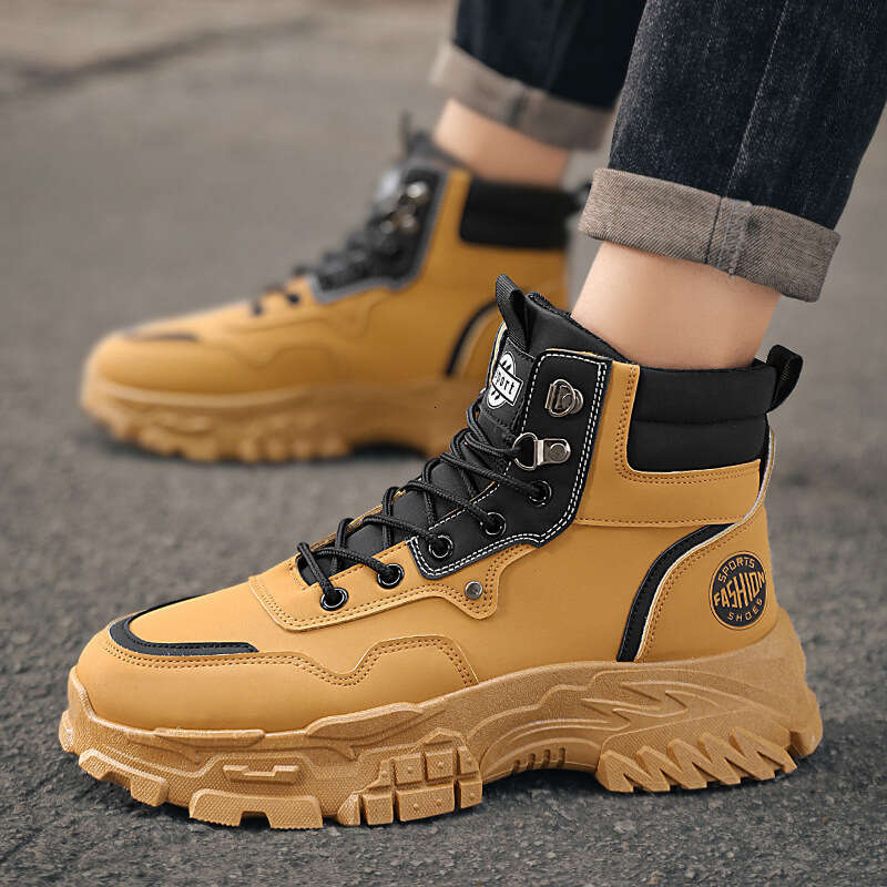 Men's Martin Autumn New Breathable new High-Top Work Korean Style Versatile Thick-Soled Short Boots Trendy Shoes