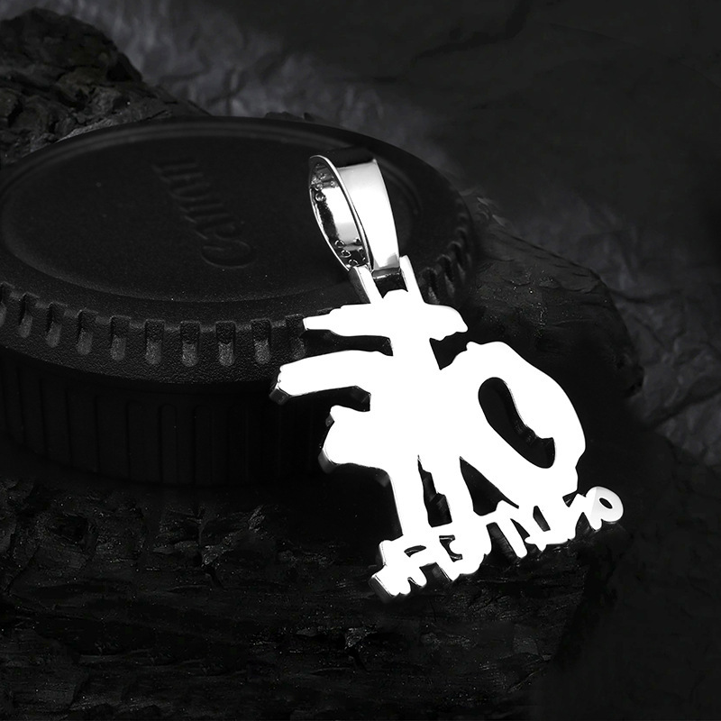 Cuban Silver Diamond Inlaid Bold Men's Necklace Hip Hop Trendy Unique Pendant Druzy jewelry