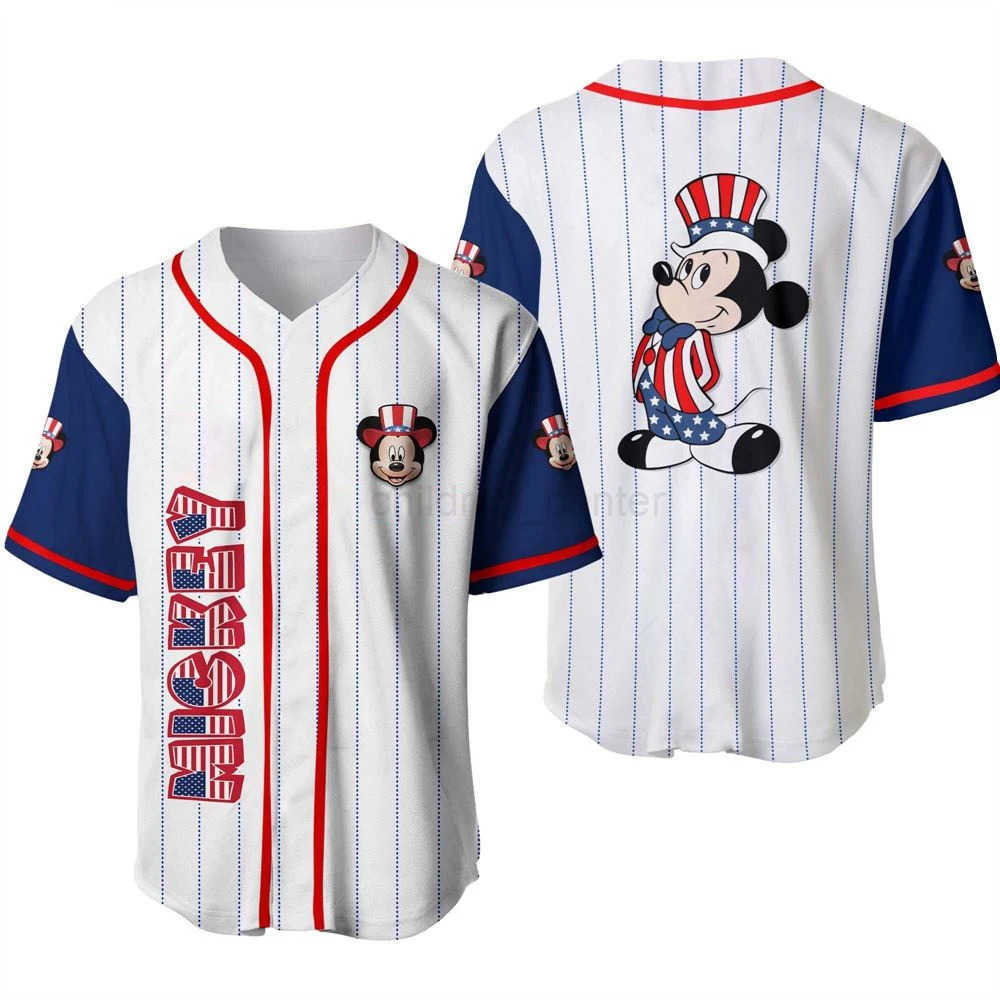 Disney Summer Kids Baseball Jersey Mickey Mouse Tops Tees Children Cute Cartoon Clothing Boys Girls Baseball Uniform Streetwear W250623