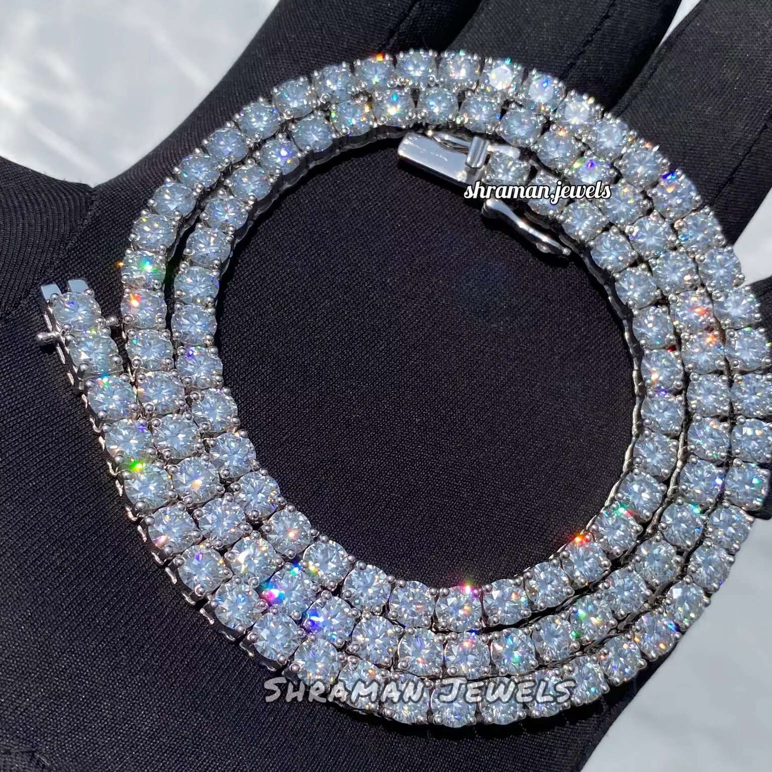 5MM Colorless Custom Tennis Chain 925 Sterling Silver Men and Women Passes Diamond Tester VVS Moissanite Necklace from India