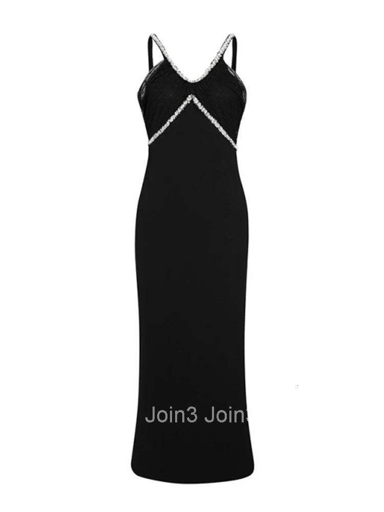 Women Clothes Vintage Black Sexy Strap Backless Slim Maxi Long Dress Elegant Luxury Fashion Evening Party Prom Vestidos Robe New