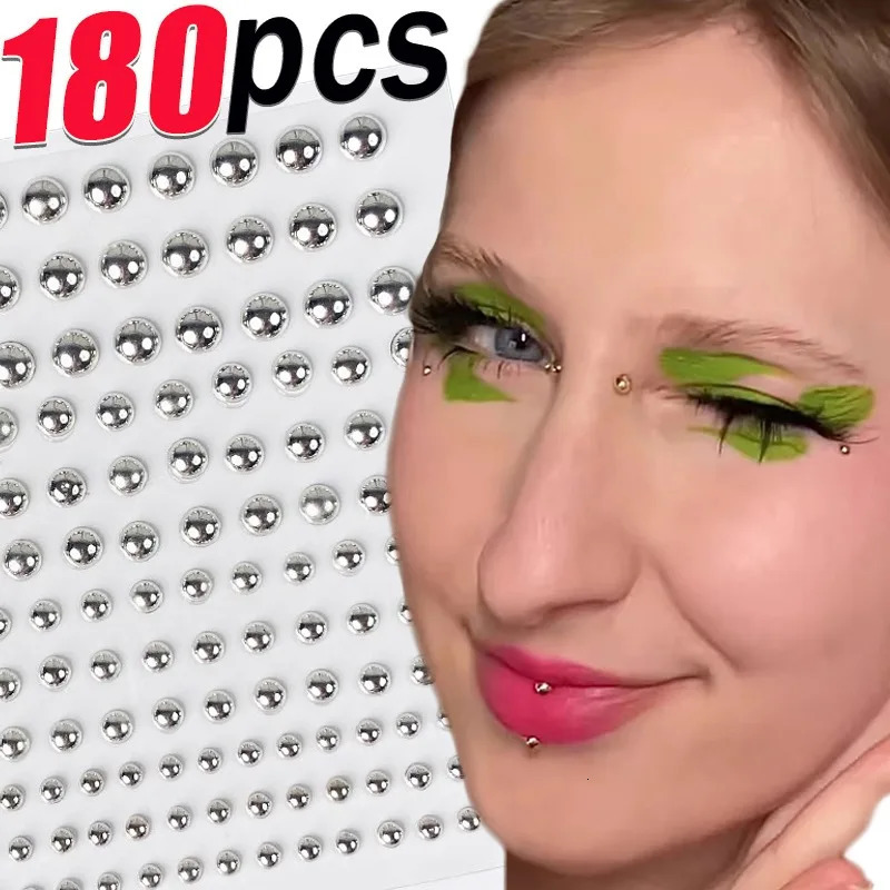 180pcs Non Piercing Nose Lip Sticker Disposable Belly Eyebrow Jewelry Piercied Earring Button Stickers 250613