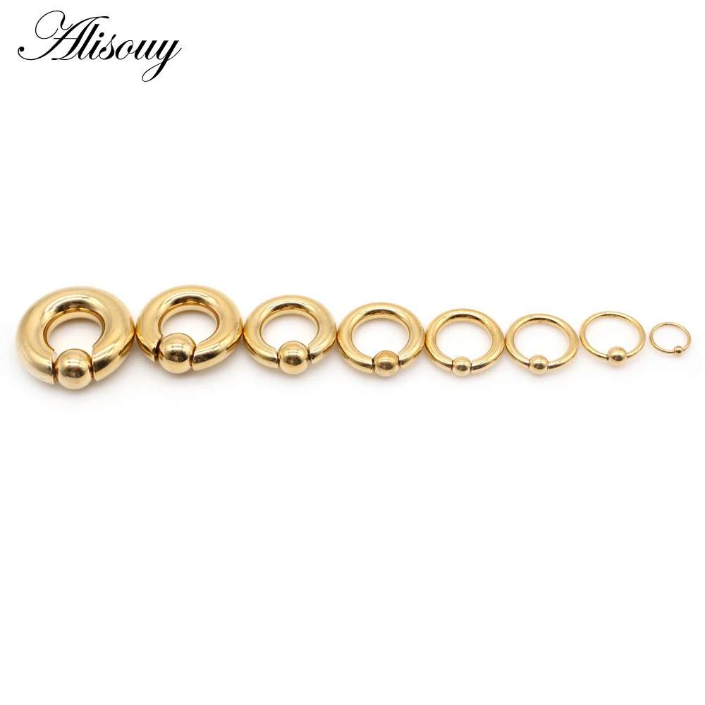 Alisouy 1pc Big Stainless Steel Captive Hoop BCR Eyebrow Tragus Clre Nipple Bar Lips Nose Rings Ear Piercing Body Jewelry 250613